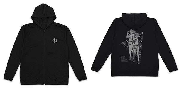 COSPA Re:ZERO -Starting Life in Another World- Ram & Rem Thin Dry Hoodie Exercise Ver. /BLACK-XL