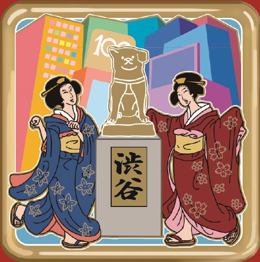 Tenyo TKBP-02 Ukiyoe Journey vol.1 Sibuya / Gold Magnet Square image 1