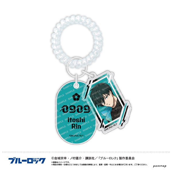 Showa Note Bluelock Locker Key Style Keychain -Night Soccer- (B Rin Itoshi)