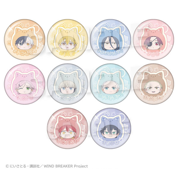 Stella Notes WIND BREAKER Trading Marumates Tin Badge Pastel ver. 10Pack BOX รูปภาพ 1