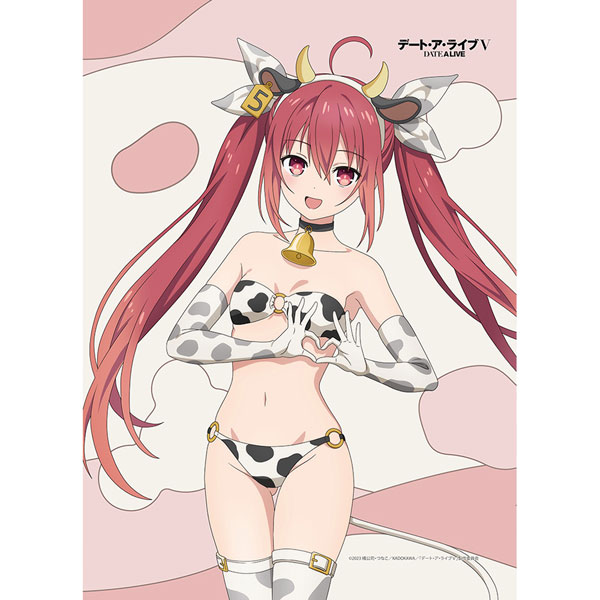 Curtain Damashii Date A Live V New Illustration B2 Wall Scroll (Kotori Itsuka / Cow Pattern Swimsuit) Double Suede