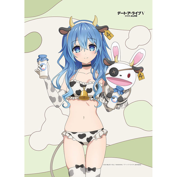 Curtain Damashii Date A Live V New Illustration B2 Wall Scroll (Yoshino / Cow Pattern Swimsuit) Double Suede Bild 1