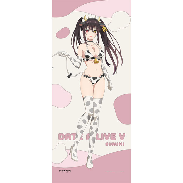 Curtain Damashii Date A Live V New Illustration Jumbo Wall Scroll (Kurumi Tokisaki / Cow Pattern Swimsuit) gambar 1
