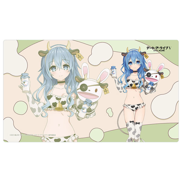 Curtain Damashii Date A Live V New Illustration Rubber Mat (Yoshino / Cow Pattern Swimsuit)