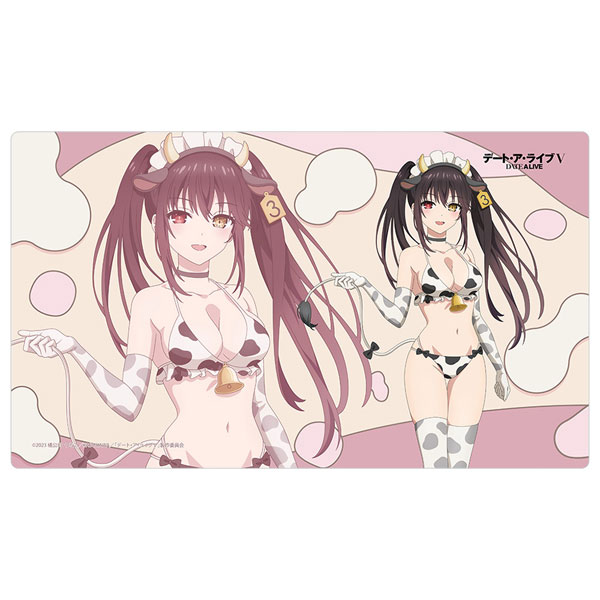Curtain Damashii Date A Live V New Illustration Rubber Mat (Kurumi Tokisaki / Cow Pattern Swimsuit)