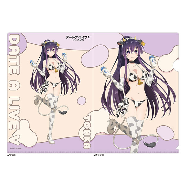 Curtain Damashii Date A Live V New Illustration Clear File (Tohka Yatogami / Cow Pattern Swimsuit) รูปภาพ 1