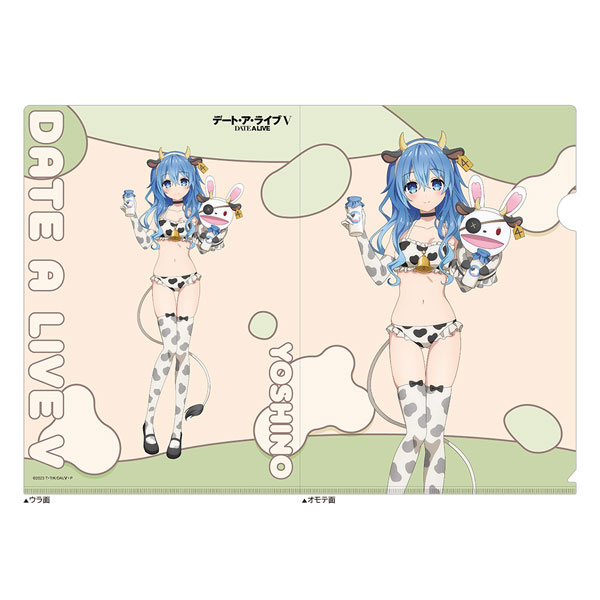 Curtain Damashii Date A Live V New Illustration Clear File (Yoshino / Cow Pattern Swimsuit) รูปภาพ 1