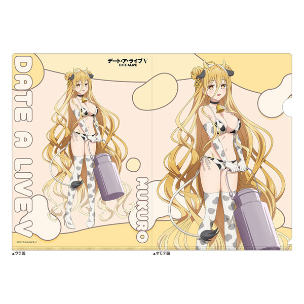 Curtain Damashii Date A Live V New Illustration Clear File (Mukuro Hoshimiya / Cow Pattern Swimsuit)
