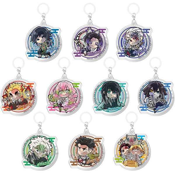 Takara Tomy A.R.T.S Pita! Deforme Demon Slayer: Kimetsu no Yaiba Demon Slayer Corps! Trading Acrylic Charm 10Pack BOX gambar 1