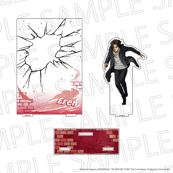 SR-GYM TV Anime "Attack on Titan" The Final Season Battle Scene Acrylic Diorama Stand Eren Yeager
