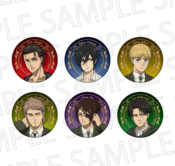SR-GYM TV Anime "Attack on Titan" The Final Season Trading Glitter Tin Badge 6Pack BOX Bild 1
