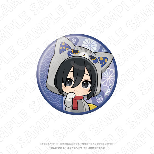 TOKYOGETS Attack on Titan [Beckoning Cat] Hologram Tin Badge (Mikasa)