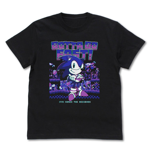 COSPA Sonic the Hedgehog Retro Future Sonic T-shirt /BLACK-L