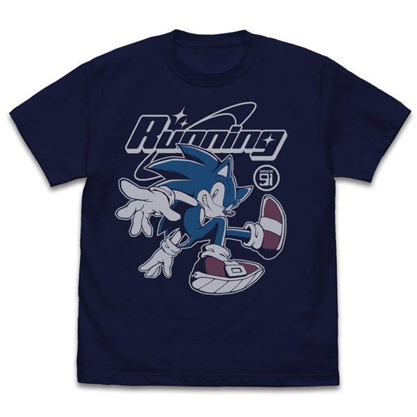 COSPA Sonic the Hedgehog Sonic Speed Star T-shirt /NAVY-M image 1