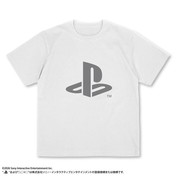 COSPA PlayStation Pleating T-shirt for PlayStation Family Mark/WHITE-S