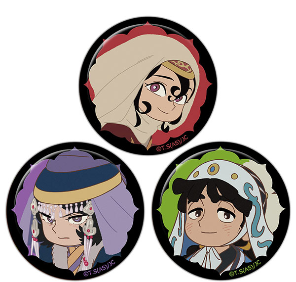 Azu Maker TV Anime "Tenmaku no Jadoogar" Mini Tin Badge 3pcs. Set Sitara & Toregene & Ogedei รูปภาพ 1