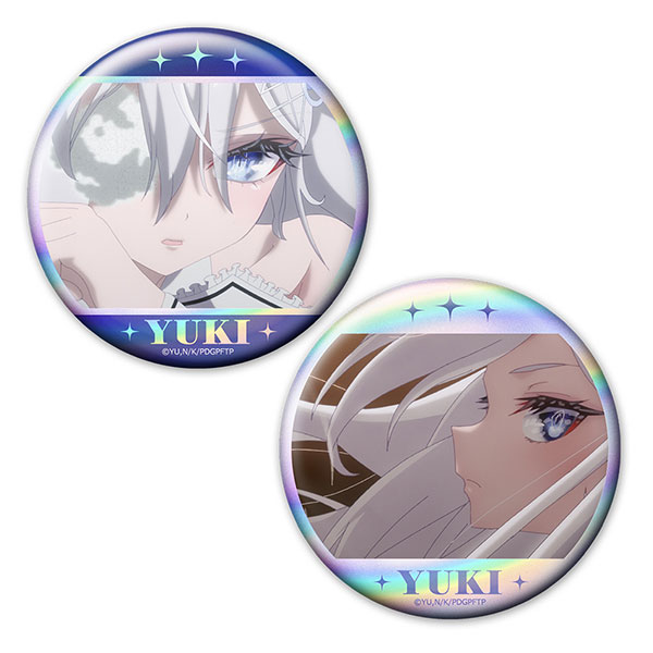 Azu Maker Playing Death Games to Put Food on the Table Hologram Tin Badge 2pcs. Set Yuki