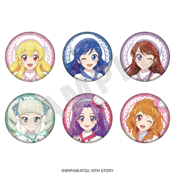 coly "Aikatsu! 10th STORY -STARWAY to the Future-" Trading Hologram Tin Badge Patissier ver. 6Pack BOX