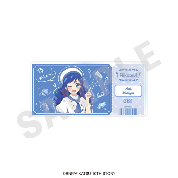 coly "Aikatsu! 10th STORY -STARWAY to the Future-" Ticket Style Acrylic Block Patissier ver. (Aoi Kiriya)