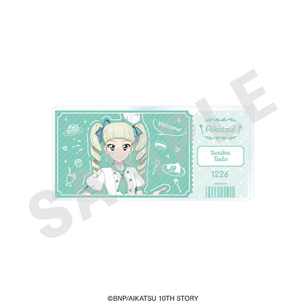 coly "Aikatsu! 10th STORY -STARWAY to the Future-" Ticket Style Acrylic Block Patissier ver. (Yurika Todo)