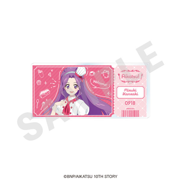 coly "Aikatsu! 10th STORY -STARWAY to the Future-" Ticket Style Acrylic Block Patissier ver. (Mizuki Kanzaki)