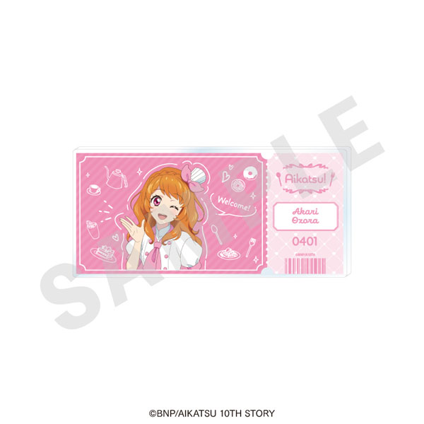 coly "아이카츠! 10주년 스토리 -STARWAY to the Future-" 티켓 스타일 아크릴 블록 패티시에 ver. (아카리 오조라) 이미지 1