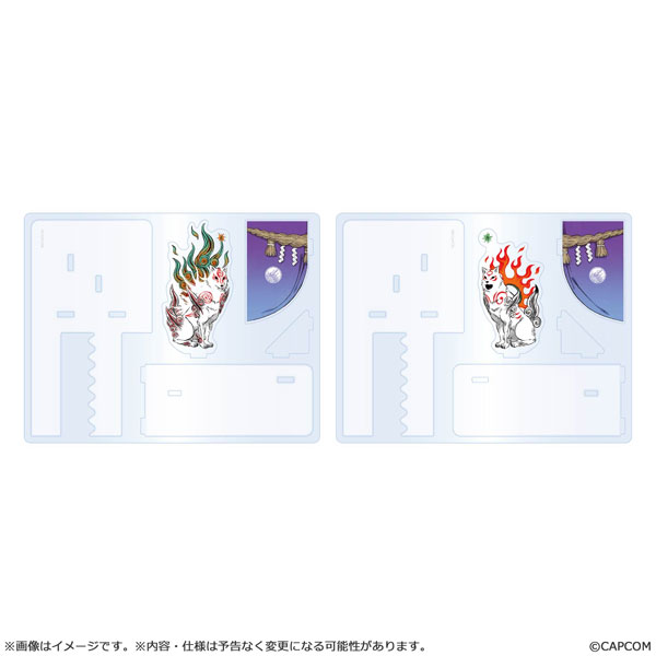 Capcom Okami 20th Anniversary Reproduction Art Project Acrylic Book Stand Set -From Okami Special Collection-