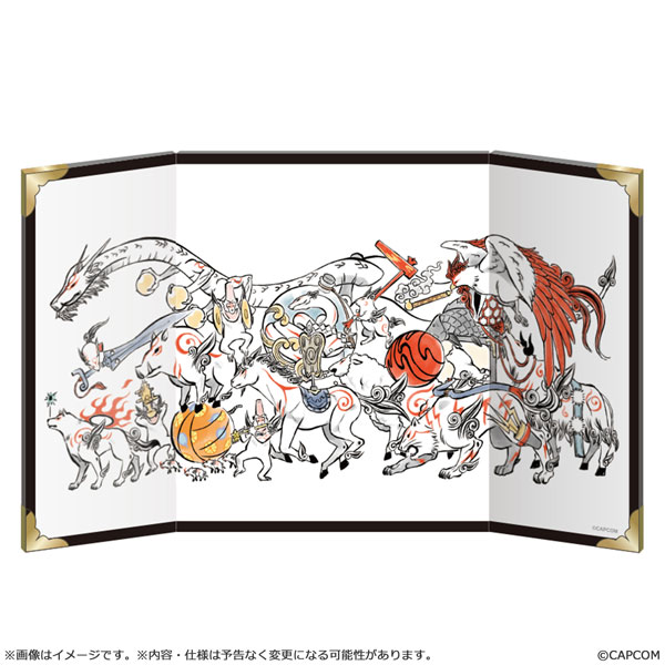 Capcom Okami 20th Anniversary Reproduction Art Project Folding Screen Celestial Brush Gods March -From Okami 10th Anniversary-