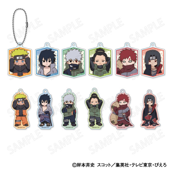 XEBEC TV Anime NARUTO Shippuden Acrylic Keychain Chiisaku Nacchatta Chibi Ver. 12Pack BOX image 1