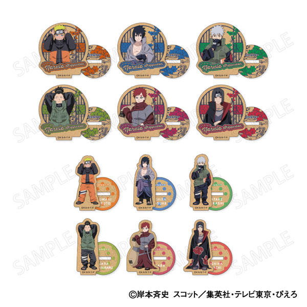 XEBEC TV Anime NARUTO Shippuden Wooden Mini Stand Chiisaku Nacchatta Ver. 12Pack BOX