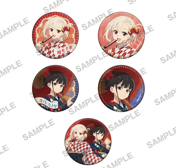 KADOKAWA Lycoris Recoil TV Anime Series Glimmering Tin Badge Japanese-Modern Style Ver. 5Pack BOX รูปภาพ 1