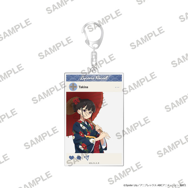 KADOKAWA Lycoris Recoil TV Anime Series Acrylic Keychain in Social Media Style Japanese-Modern Style Ver. - Takina Inoue (Newly Drawn Illustration)