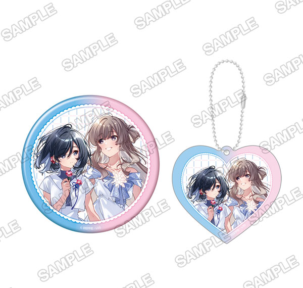 KADOKAWA Buying a Classmate Once a Week: Their Secret Under One Roof Birthday Heart-shaped Acrylic Keychain & Big Tin Badge Set Bild 1