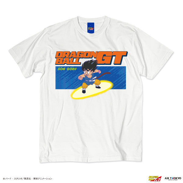 AIR TWOKYO TV Anime "DRAGON BALL GT" Scene Illustration T-shirt 1 (Son Goku) Faded White L 画像 1