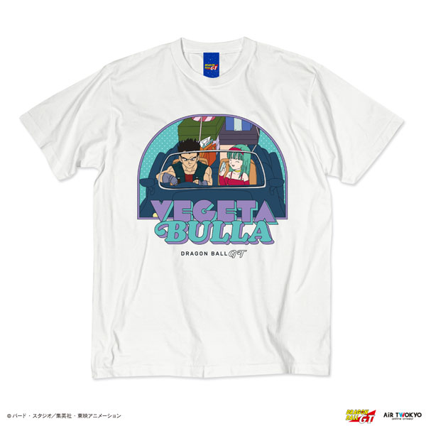 AIR TWOKYO TV Anime "DRAGON BALL GT" Scene Illustration T-shirt 2 (Vegeta / Bulla) Faded White XL hình ảnh 1