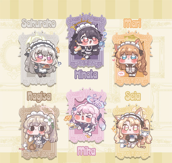Aniplus Blue Archive Trinity Maid Large Multipurpose Cloth Chibi Illustration