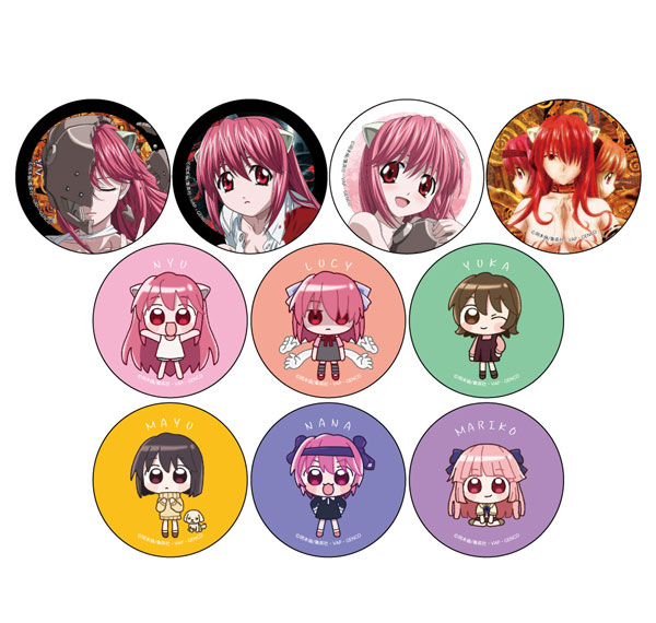Curtain Damashii Elfen Lied Trading Tin Badge 10Pack BOX