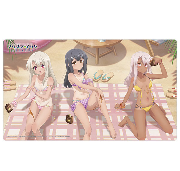 Curtain Damashii Fate/Kaleid Liner Prisma Illya: Licht - The Nameless Girl New Illustration Rubber Mat (Illya & Miyu & Chloe / Tan) Bild 1