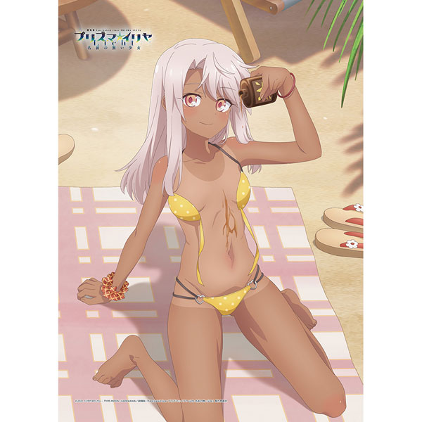 Curtain Damashii Movie "Fate/Kaleid Liner Prisma Illya: Licht - The Nameless Girl" New Illustration B2 Wall Scroll (Chloe / Tan) Double Suede รูปภาพ 1
