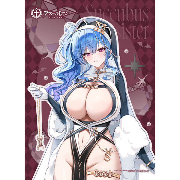 Curtain Damashii Azur Lane New Illustration B2 Wall Scroll (St. Louis / Succubus Nun) Double Suede image 1