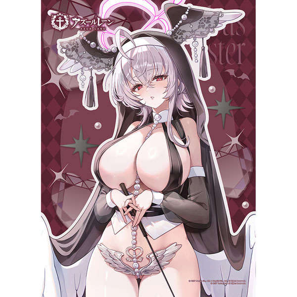 Curtain Damashii Azur Lane New Illustration B2 Wall Scroll (Pearl / Succubus Nun) Double Suede