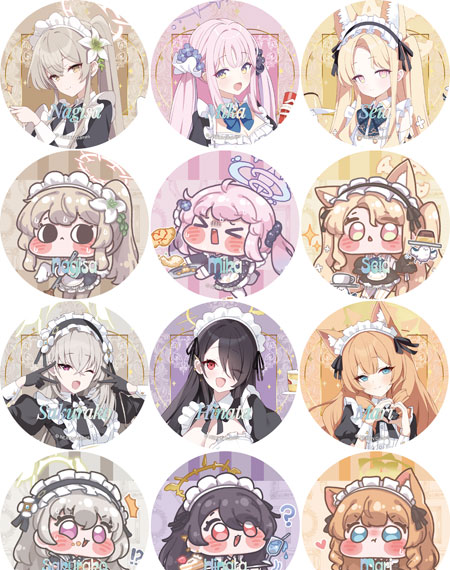 Aniplus Blue Archive Trinity Maid Random Tin Badge Single Item รูปภาพ 1