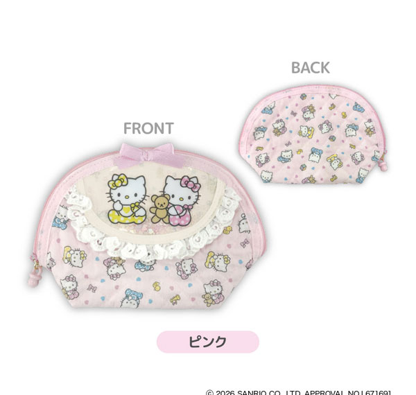 TCP Hello Kitty Lovely Babies Bib Style Round Pouch Pink รูปภาพ 1