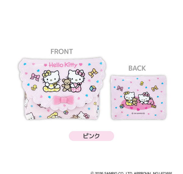 TCP Hello Kitty Lovely Babies Quilting Vinyl Pouch Pink รูปภาพ 1