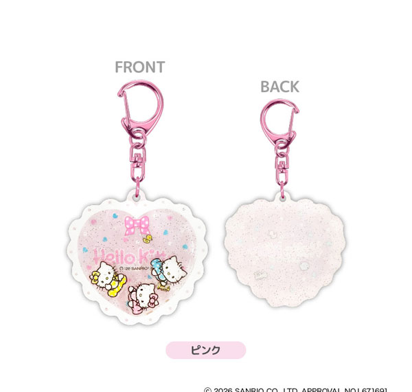 TCP Hello Kitty Lovely Babies Shakashaka Acrylic Keychain Pink รูปภาพ 1