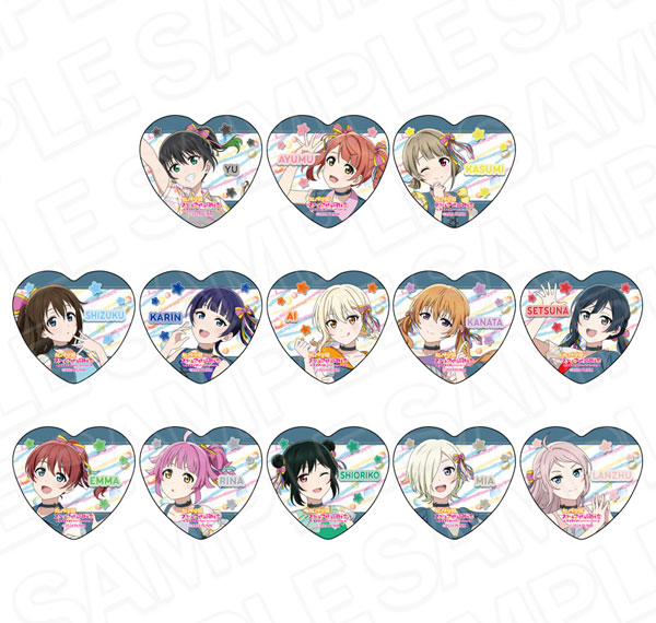 Contents Seed Love Live! Nijigasaki High School Idol Club Heart-shaped Tin Badge Water Balloon ver. 13Item Set Bild 1