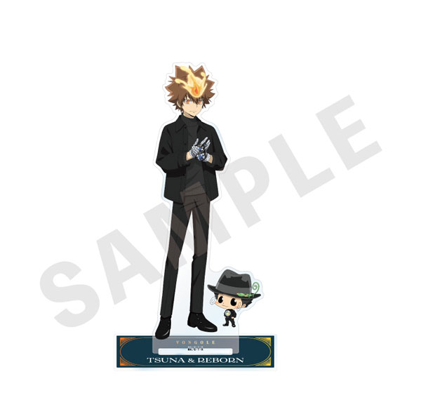 coly "Reborn!" Big Acrylic Stand Black Knit Coordinate ver. (Reborn & Tsunayoshi Sawada)