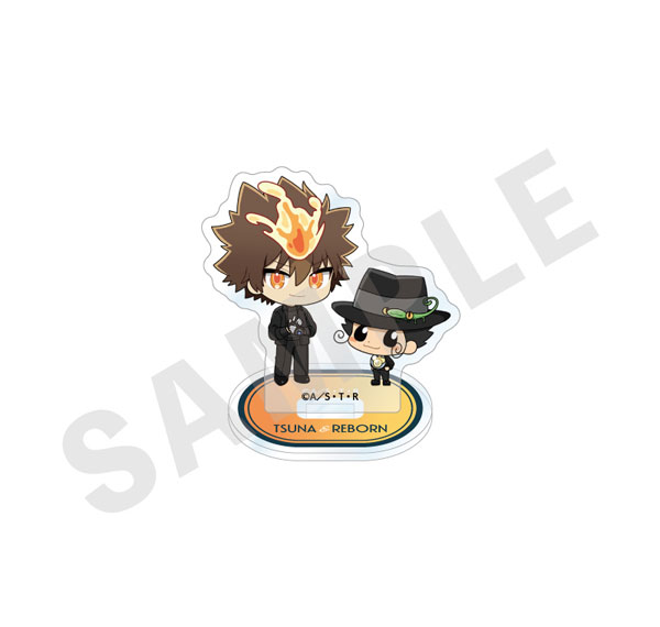 coly "Reborn!" Mini Chara Acrylic Stand Black Knit Coordinate ver. (Reborn & Tsunayoshi Sawada) imagen 1