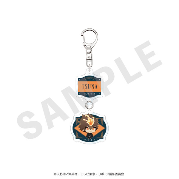 coly "Reborn!" Mini Chara 2-part Acrylic Keychain Black Knit Coordinate ver. (Tsunayoshi Sawada) imagen 1