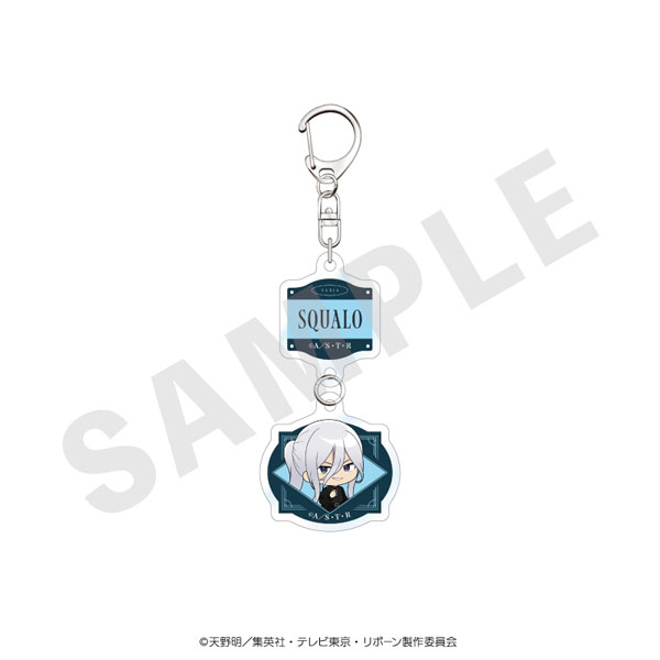 coly "Reborn!" Mini Chara 2-part Acrylic Keychain Black Knit Coordinate ver. (Superbi Squalo (10 Years Later))